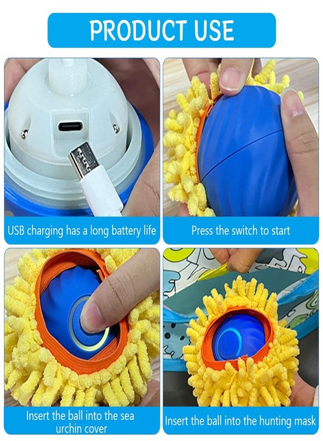 Qpets مجموعة كرات ألعاب القطط الذكية من كيو بيتس® - كرة متدحرجة تلقائيًا مع خيمة لعب 70 سم للمطاردة التفاعلية والتمرين، تشجع اللعب النشط للقطط الصغيرة والبالغة - Image 2